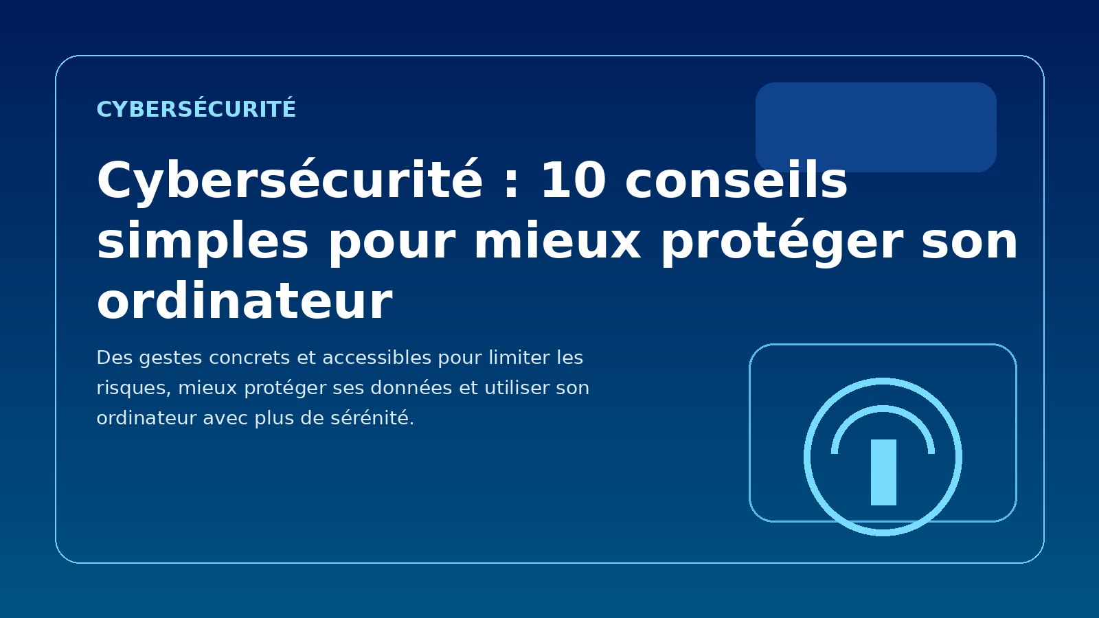 Illustration sobre d’un cadenas numérique sur un écran d’ordinateur